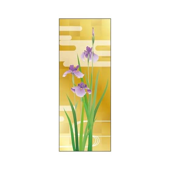Japan Made Four Seasons Iris Japanese Tenugui Towel - Wall Hanging, Japanese雑貨, Stylish Tapestry, Made in Japan, Approx. 35cm x 90cm, 100% Cotton