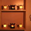 Halloween Ghost Candle Holder with LED Candle, Cute Tea Light Tabletop Decoration Holder, Spooky for Indoor Home Decor, Holiday Party Supplies Shaped