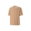 Puma Logo Graphic Short Sleeve T-Shirt Unisex Tops Desert-Yellow 623561-89
