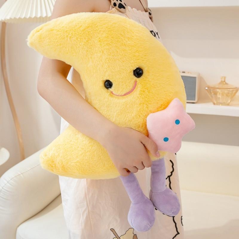 Cloud Moon Plush Pillow Soft Toy For Living Room Decor And Comfort