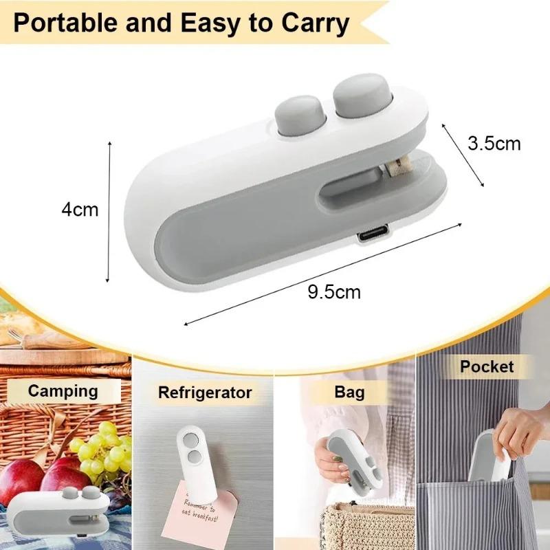 Mini Sealer Portable Mini Sealer 2 In 1 Heat Sealer For Snacks  Home Use Rechargeable Sealer Vacuum Sealer Snacks Plastic Bag