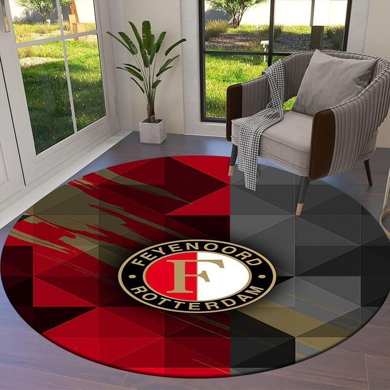 Feyenoord Round Area Rug,Carpet Rug for Living Room Bedroom Sofa Playroom Decor,Non-slip Floor Mat