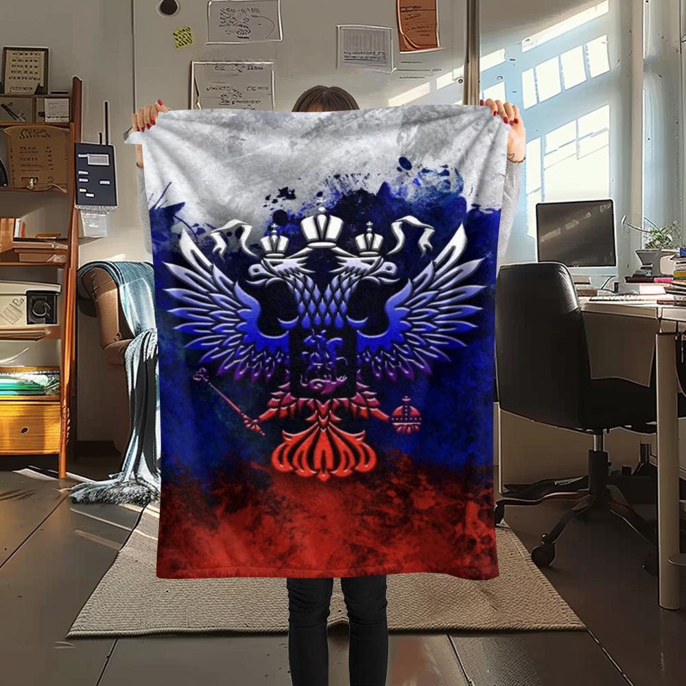 1PC Russian Double Print Flannel Blanket, High quality Comfortable for All Seasons, Home Decor, Warmth and Comfort, Perfect for Christmas Gifts138