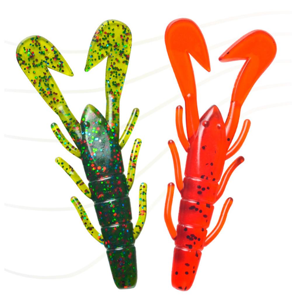 Soft Bait Crawfish Lures Artificial Fishing Baits Lure for Bass Trout 8cm 6g Shrimp Swimbait Fishing Tackle 10pcs