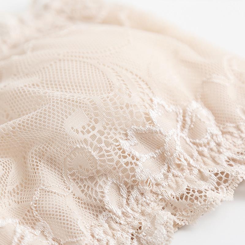 Silk Non-slip Strapless Tube Top, Mulberry Silk Large Size Lace Chest-wrapped Primer, Underwear with Chest Pads Around the Chest