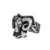 Dark Punk Style Men's Sheep Head Shape Exaggerated Ring European and American Retro Ring