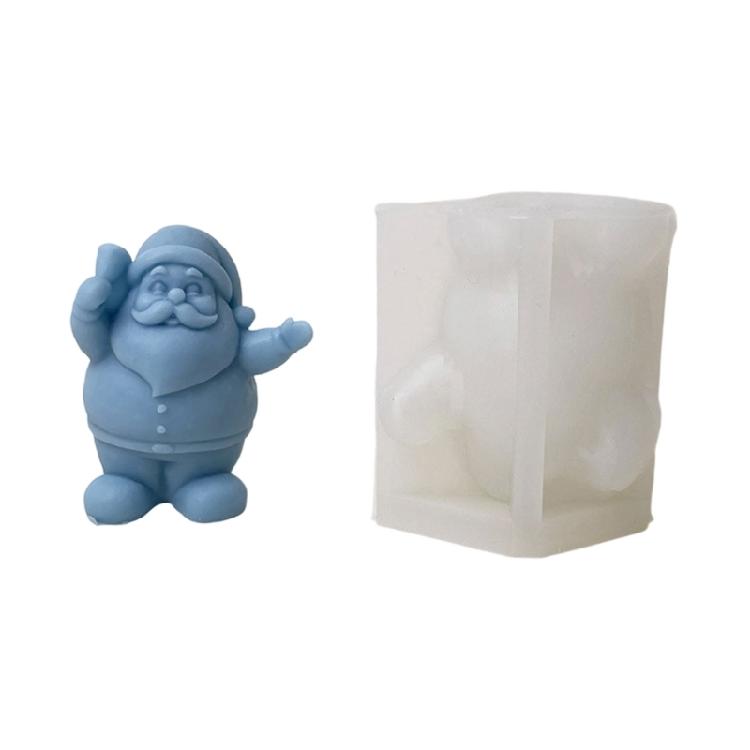 Weihnachts-Weihnachtsmann Silikon-Kerzenform Wiederverwendbares Stabiles Bastelwerkzeug für Feiertagsdekorationen und Backzubehör