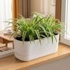 Double Layer Self Watering Flower Pot with Drainage Hole Plastic Lazy Plant Pot Desktop Vase Large Capacity