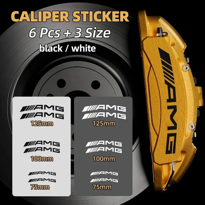 Hots 6 Stück Auto Styling Auto Bremssattel Aufkleber Für AMG Mercedes Benz W204 W124 W201 W202 W212 W220 W205 GLA CLA Automobil Go