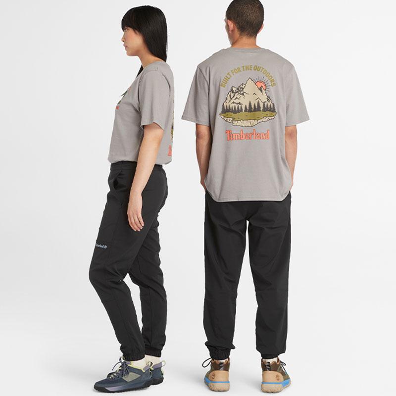 Timberland Solid Color Elastic Waistband Cuffed Knit Joggers Unisex Joggers Black A6KZ9-001