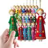 8Pcs New 2D Christmas Angel Pendant Flat Decorative Pendant Christmas Wooden Pendant Gift Labels Home Ornament