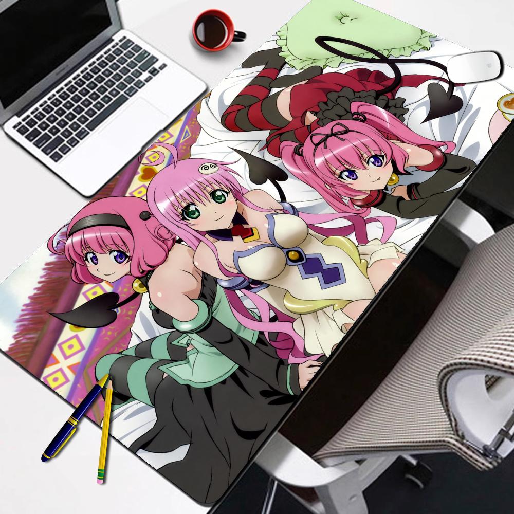 Rubber Mouse Pad To LoveRu HD Printing Keyboard Desk Mats Kawai Cute Girl NonSlip Desk Mat XXLxcm Student Writing Pad
