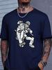 Unisex Crew Neck Tee Cool Fisherunisex Bass Fish Sketch Print Short Sleeve Oversized Male Daily Casual Soft Breathable Basic Wear Top