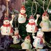 36 Stück Holz Cartoon Schneemann Anhänger Weihnachtsornament 8cm Statue Mit Lanyard Festliche Weihnachtsbaum Heimdekoration Set Buchsbaum
