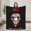 Saw Jigsaw Horrorfilm Mode Decke Fleece Herbst Winter Halloween Gothic Atmungsaktive Dünne Überwurf Mode Decke für Schlafzimmer