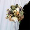 Artificial Flower Wedding Bouquet for Bride Bridesmaid Elegant Silk Flower Champagne Bridal Bouquet for Formal Occasion