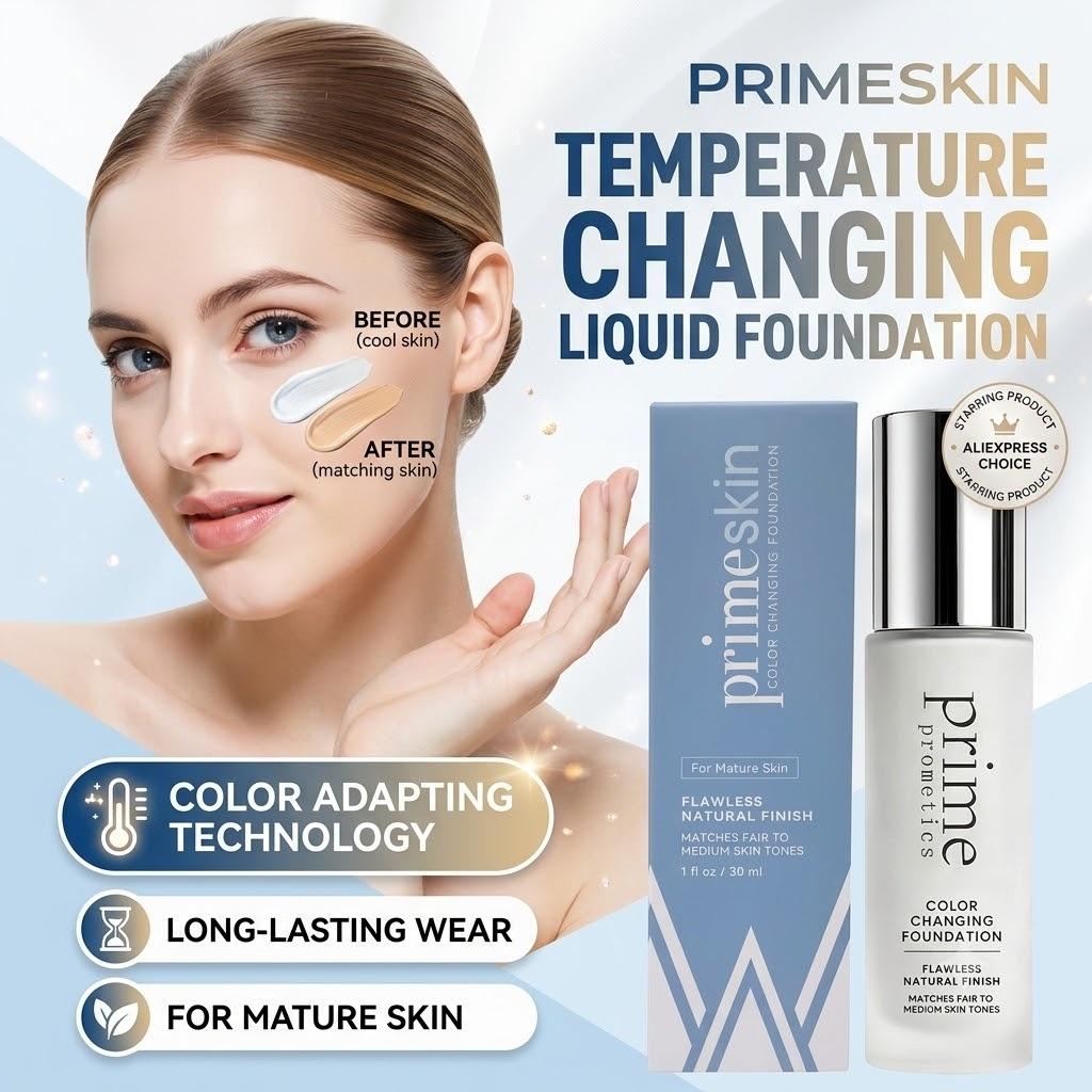 Prime Prometics podkladová báze měnící barvu 30 ml Tónovací tekutý make-up Bezchybný přirozený vzhled Voděodolný krémová báze na obličej