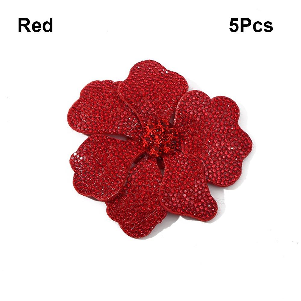 

5PCS Luxury Rhinestone DIY 3D Flower Decoration DIY Craft Versatile DIY Dress Decoration Embellishment Craft Supplies DIY Craft червоний