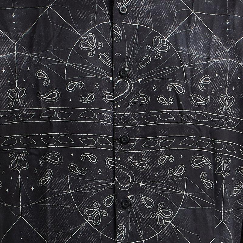 Armani Exchange SS25 Cotton Paisley Short Sleeve Shirt Men shirts Black XM000426-AF13235-FC040