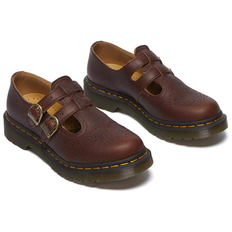 Dr. Martens Kožené Módní Pohodlné Boty Mary Jane Dámské boty Červenohnědé 32005253