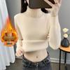 2025 Women's Fleece Knit Round Neck Sweater - Warm, Thick, Plus Velvet One-Piece Base Layer for Autumn/Winter
