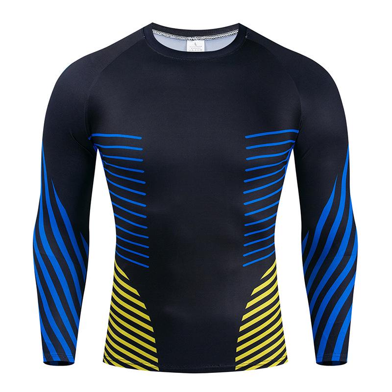 Herren Langarm Kompressionssportshirt - Elastisch, Atmungsaktiv, für Basketball, Laufen, Fitness.