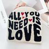 Color Simple Blocked Letter And Heart Pattern Women Casual Warm Hat Knitted