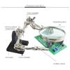 Helping Hands Magnifier Stand with Dual Alligator Clips Adjustable 5X Magnifying Glass Perfect for Soldering Crafting