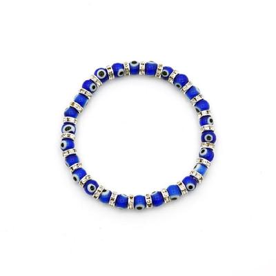 Turkish Blue Eye Bracelet Wishing Elastic Rope Chain Bracelet Fashion Eye Bead Bracelet Statement Jewelry