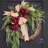 Rustic Hydrangea Wreath Wall Hanging Decor Farmhouse Home Door Or Window With Bow Accent