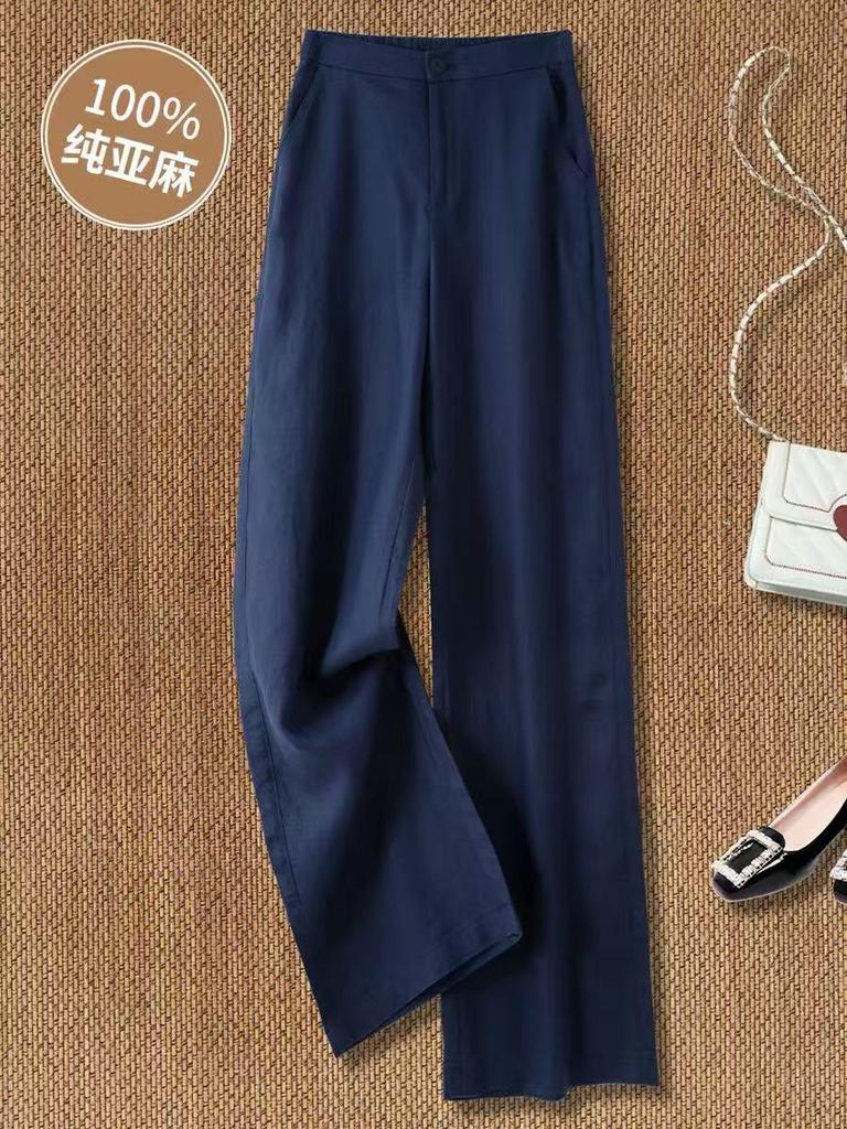 Women's 2026 Summer Tencel Linen High-Waist Anti-Wrinkle Wide-Leg Pants