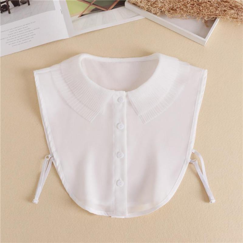 Hollow Lace Chiffon Doll Cotton Fake Collar Blouse Sweater Detachable Shirt Collar False Collar Lapel Women Top Collars Decor