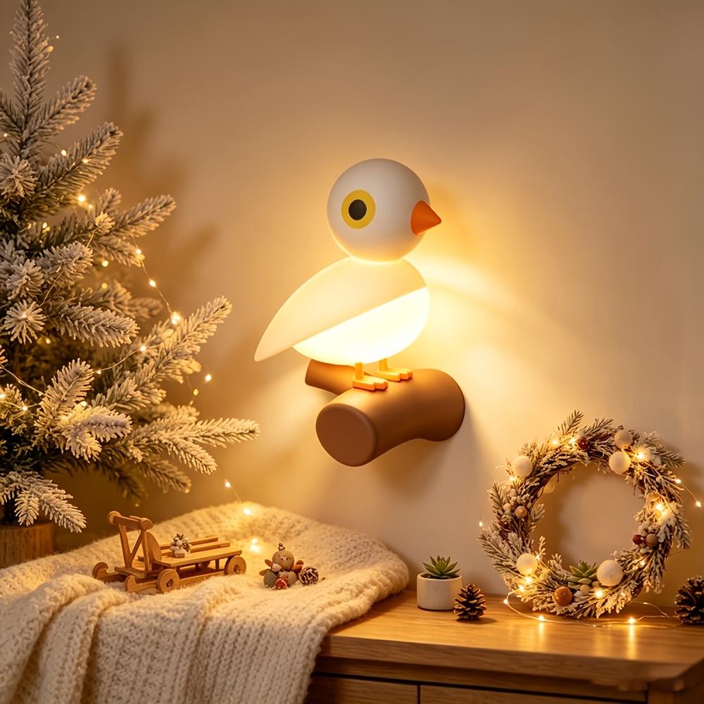 Bird Night Light with Motion Sensor And Dusk-To-Dawn Sensor, Magnetic Bird Lamp, Cute Small Table Lamp with Timer, Rechargeable Portable Wall Light