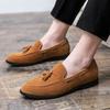 Men's Trendy Autumn Slip-on Loafers - British Style Casual Leather Moccasins with Soft Sole