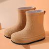 Children Cute Cartoon Rain Boots Solid Minimalist Non Slip Waterproof Outdoor Shoes Soft Sole Rubber Footwear New Arrival