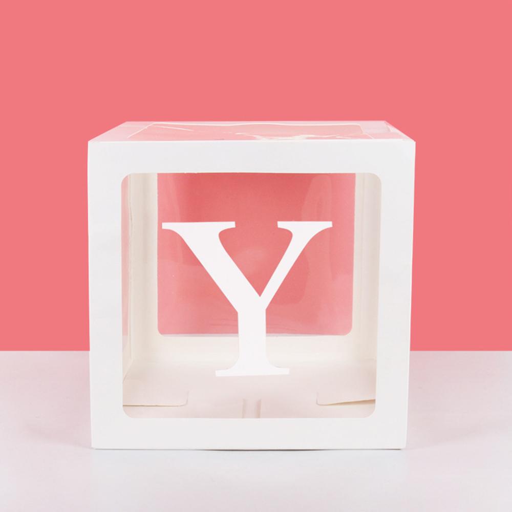 Runtow 1pc 25cm Transparent Letter Box ,Birthday Wedding Custom Name Balloon Box ,1st Birthday Party Decorations, Baby Shower