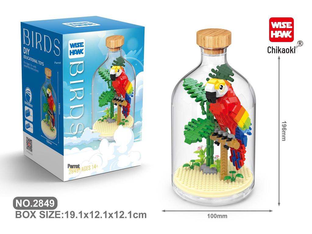 Zhiying Building Block Set: Panda, Insects, Birds, Sea Creatures, Octopus, and Eagle Figurines.