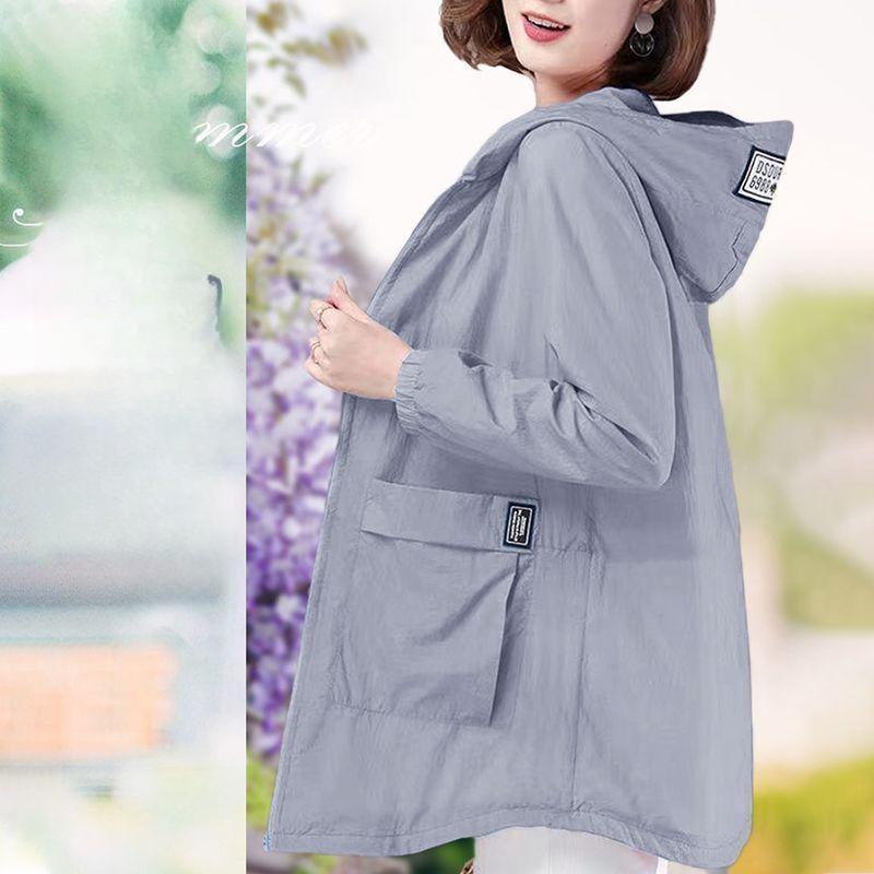 

Весна Лето Женская Куртка Топы с Длинным Рукавом Куртка с Капюшоном Тонкая Одежда для Защиты от Солнца Уличная Спортивная Ветровка S серый