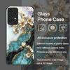 Aesthetic Flower Marble Texture Art Tempered Glass Phone Case for Samsung Galaxy A56 A72 A55 A54 A53 A52 A36 A51 A15 A14 Covers
