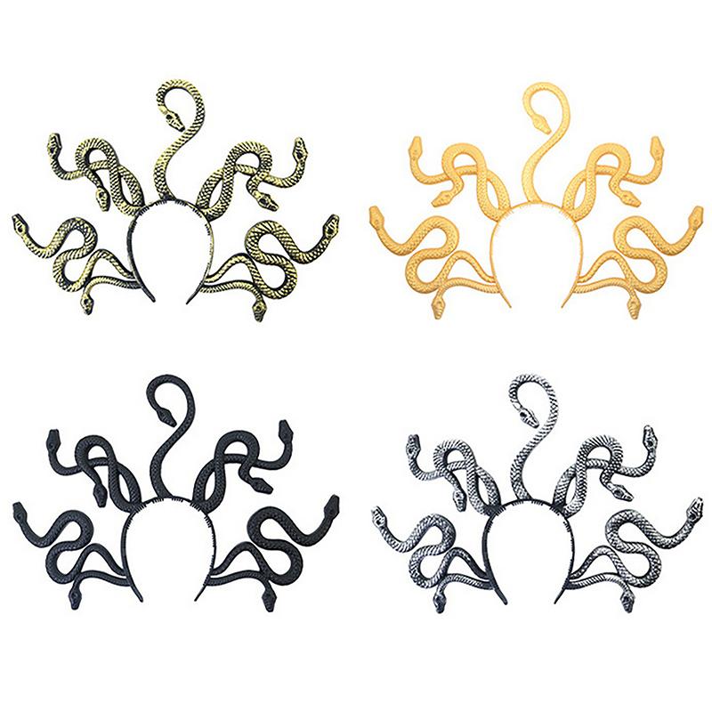 Halloween Stirnband Medusa Gebogene Schlangenform Haarreif Rave Party Kopfschmuck Unisex Haarband Party Cosplay Kostüm Requisiten