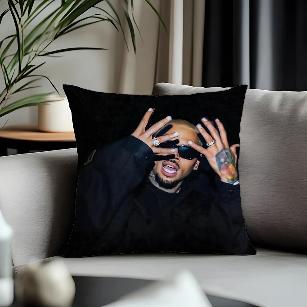 Hot Cchris Brownful Cushion Cover Antidustmite Pillowcase Invisible Zipper Silky Short Plush Sofa Cushion Cover
