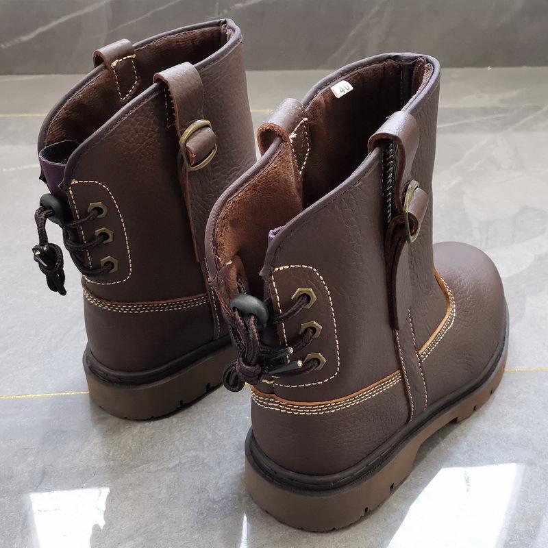 Oferta speciala: Cizme scurte din piele naturală - unisex retro călărie și stil Martin, respirabile și la modă