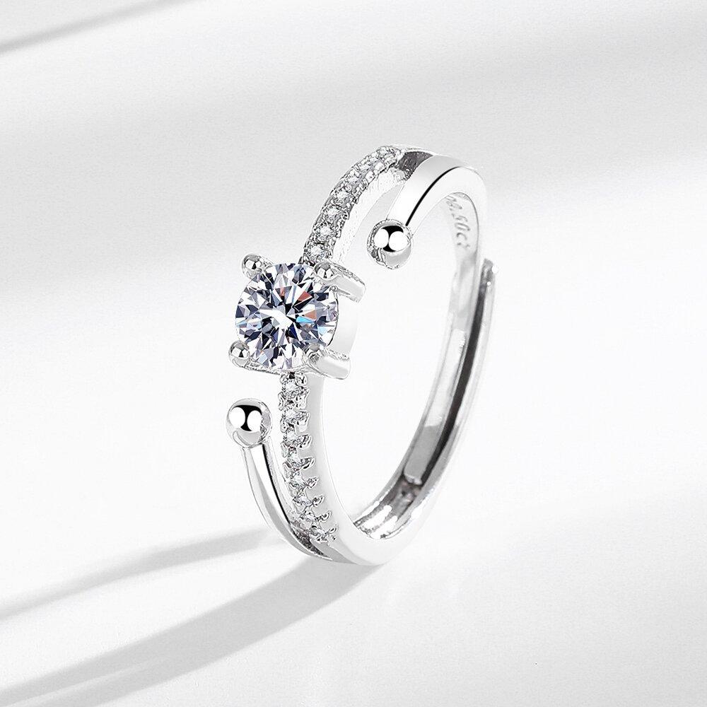 

925 Sterling Silver Niche Light Luxury Design Simple Zircon Ring Birthday Party Anniversary Gift Women s Daily Wear