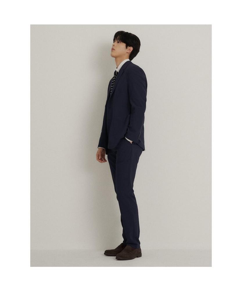 Binpolmen Seersucker Solid Setup Standard Fit Pants Navy