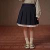 Hacikis Girls' Academy Style Faux Two-Piece Pleated Skirt