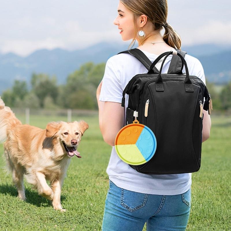Dog Slow Feeding Bowl Set Silicone Pet Food Bowl Dog Outdoor Travel Water Bowl Foldable Food Feeder Bowl Dog Dish 2pcs