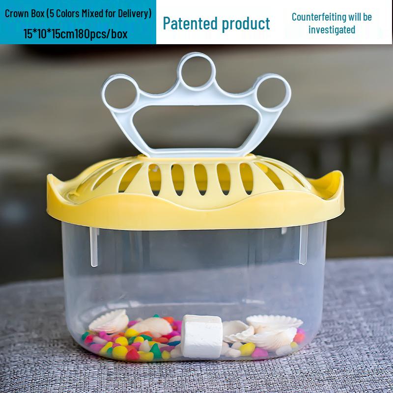 Transparent Handheld Pet Breeding Box - Large, Medium & Small Sizes for Turtles, Goldfish, or Hamsters.