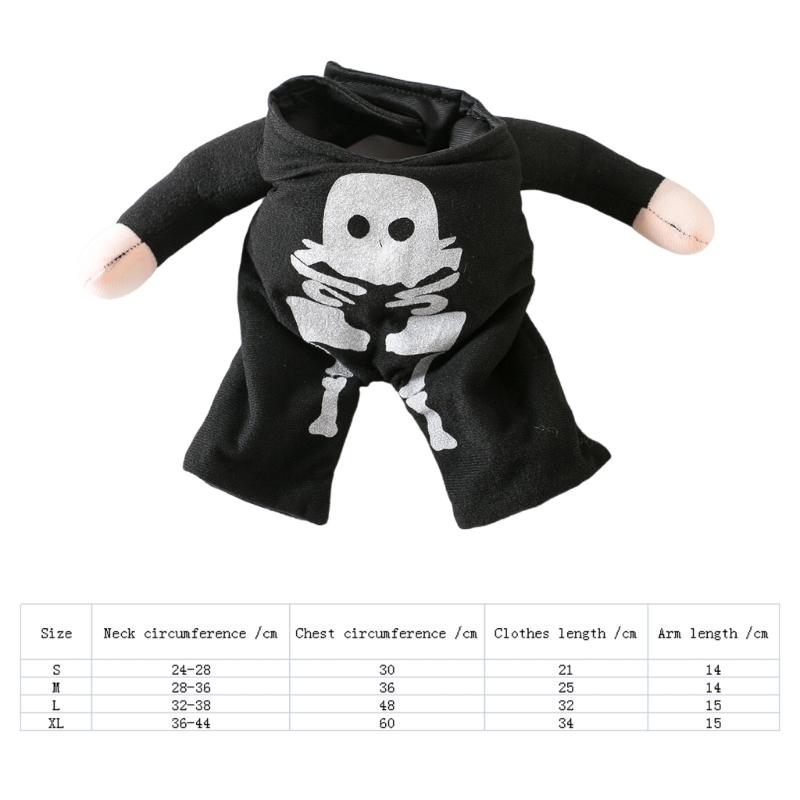 Halloween Coat for Medium Large Dogs Halloween Costume for Dog Funny Skeleton Two-Legged Pullover Clothing