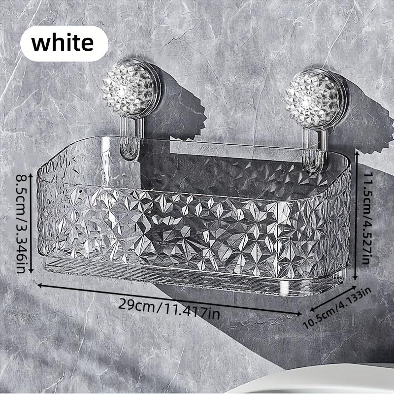 Suction Cup Bathroom Shelf No Drill Wall Mount Corner Shower Shelf Shampoo Holder Shower Caddy Drain Basket Bathroom Organizer