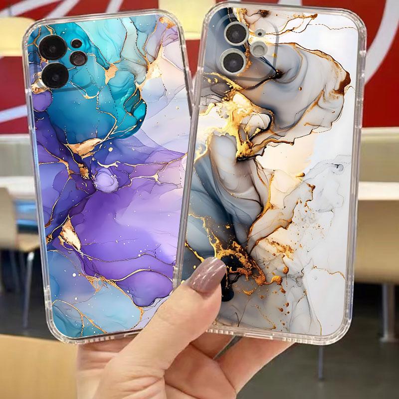 Fashion Marble Phone Case For Apple IPhone 16 16E 15 XS Pro Max 13 14 Plus XR SE 7 8 12 11 Pro Plus Case Cover Funda Coque